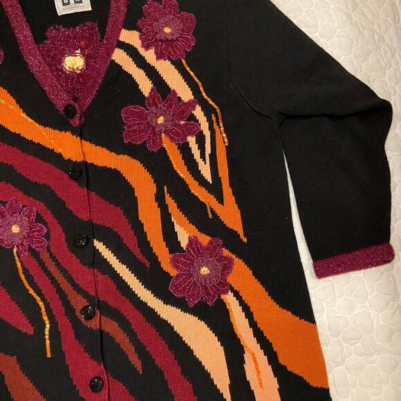 Storybook Knits Cardigan Sweater with Flowers, 2X,‎ Home Shopping Network - Picture 3 of 13